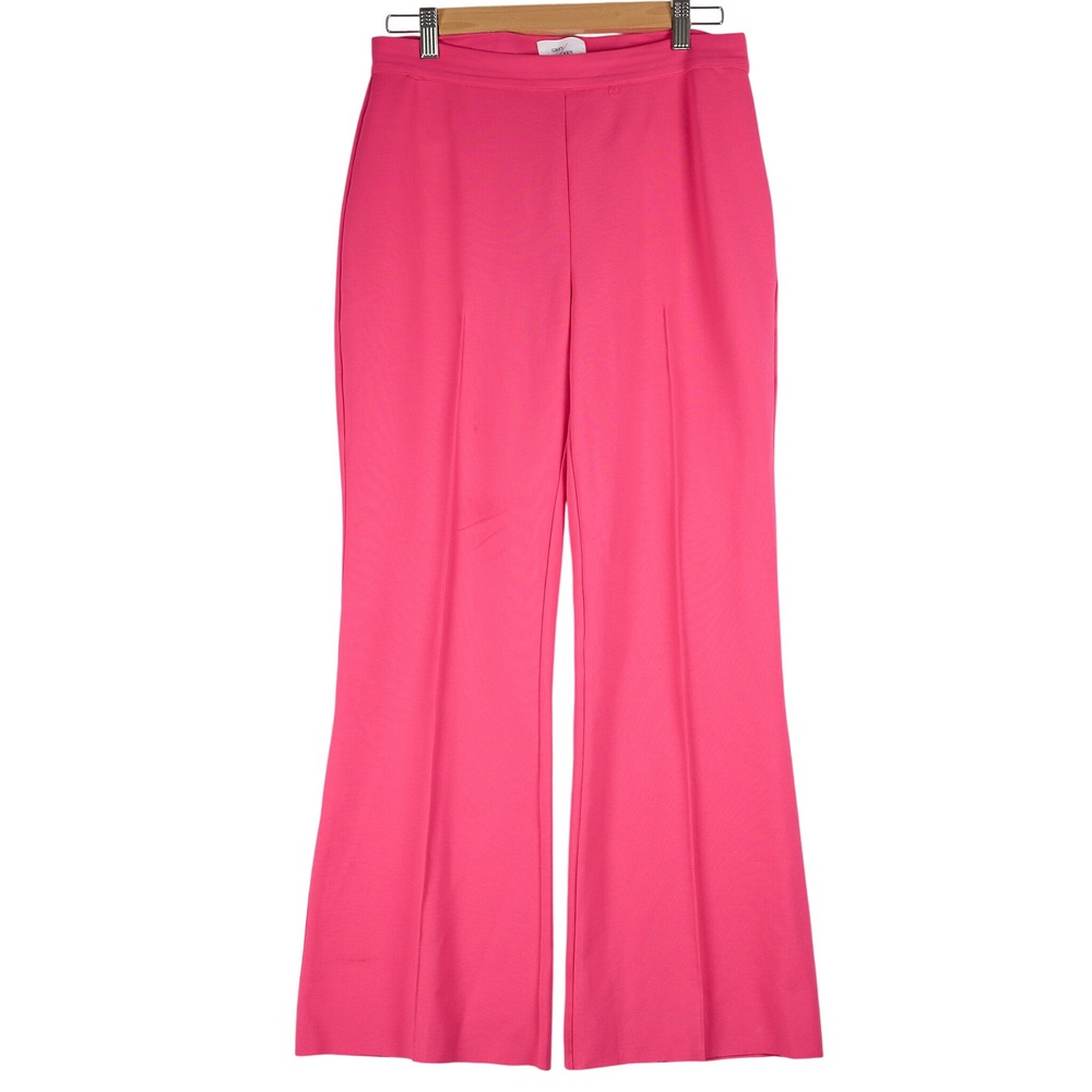 Grey Ven Pink Flare Leg High Rise Pleated Trousers Summer 2023 MD Hot Pink‎